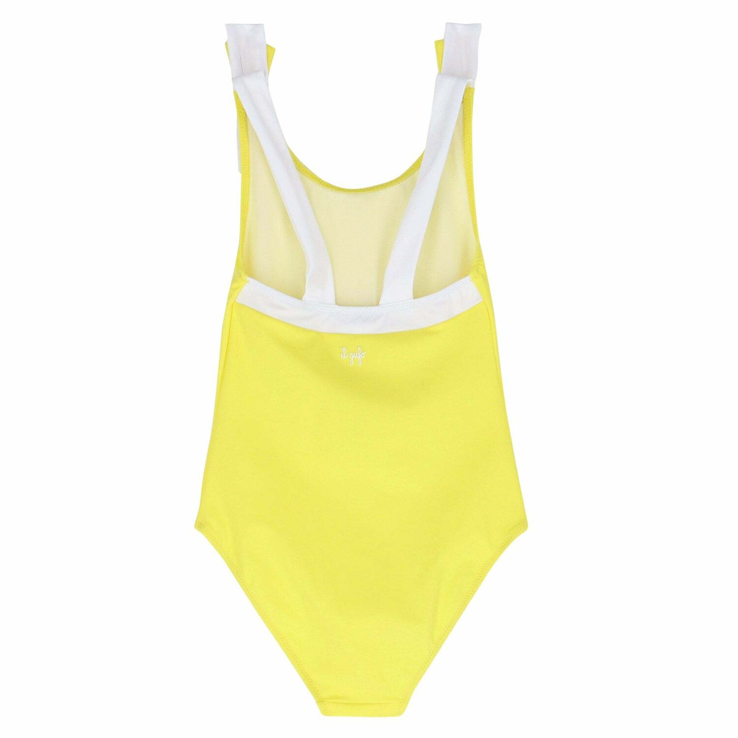 Girls Yellow & White Bow Swimsuit, 1, hi-res image number null