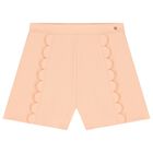 Girls Orange Flower Crepe Shorts Set, 1, hi-res