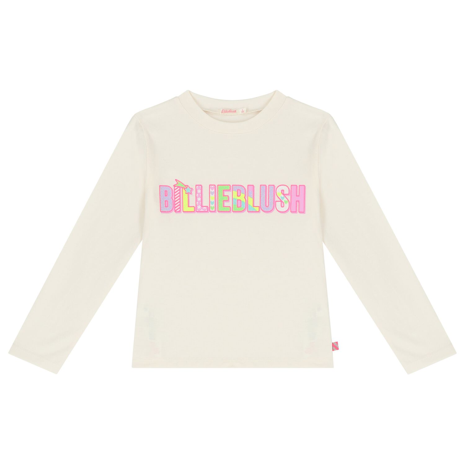 Girls Ivory Logo Long Sleeve Top, 2, hi-res image number null