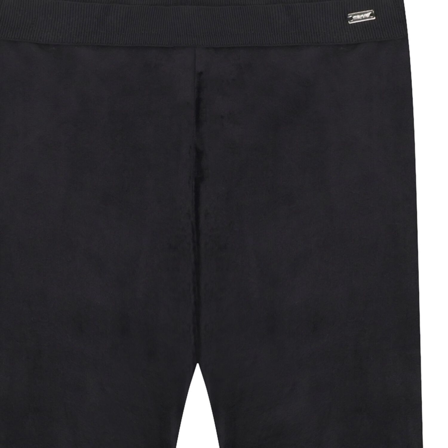 Girls Black Velvet Leggings, 1, hi-res
