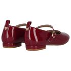 Girls Burgundy Logo Patent Leather Shoes, 1, hi-res