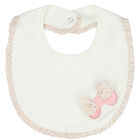 Baby Girls Pink & Ivory Bib ( 2-Pack ), 1, hi-res