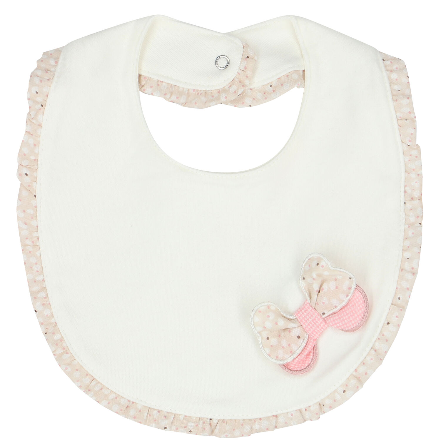 Baby Girls Pink & Ivory Bib ( 2-Pack ), 1, hi-res