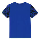 Boys Blue Tiger Logo T-Shirt, 1, hi-res