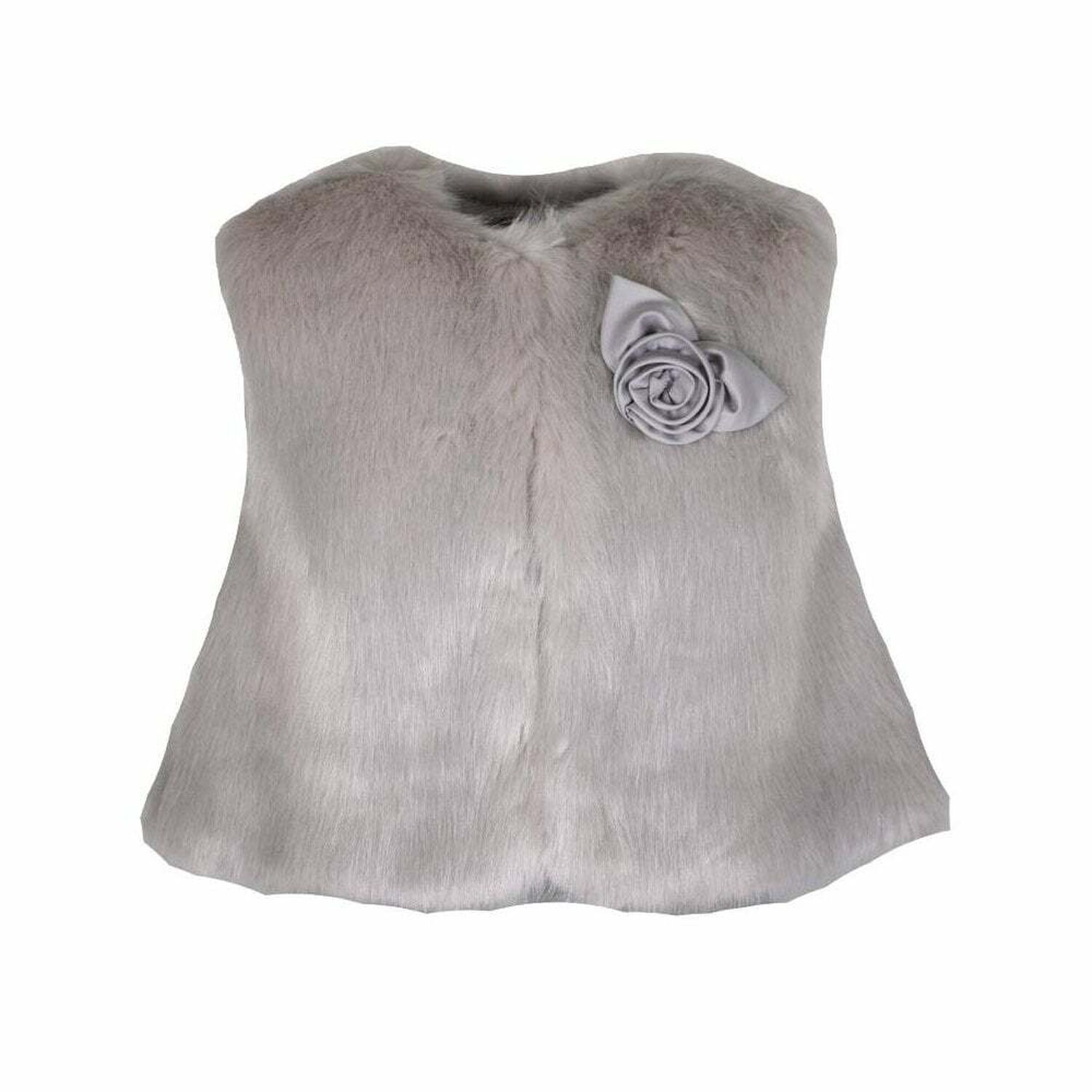 Girls Grey Faux Fur Gilet, 1, hi-res image number null