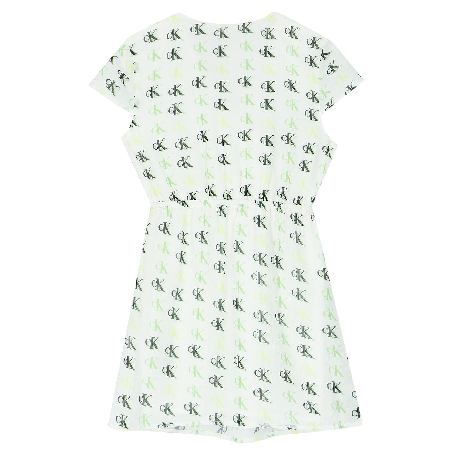 Girls White Logo Dress, 1, hi-res