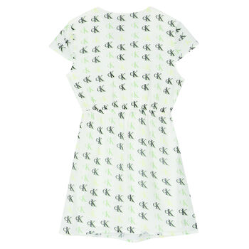 Girls White Logo Dress