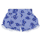 Girls White & Blue Camera Shorts Set, 1, hi-res