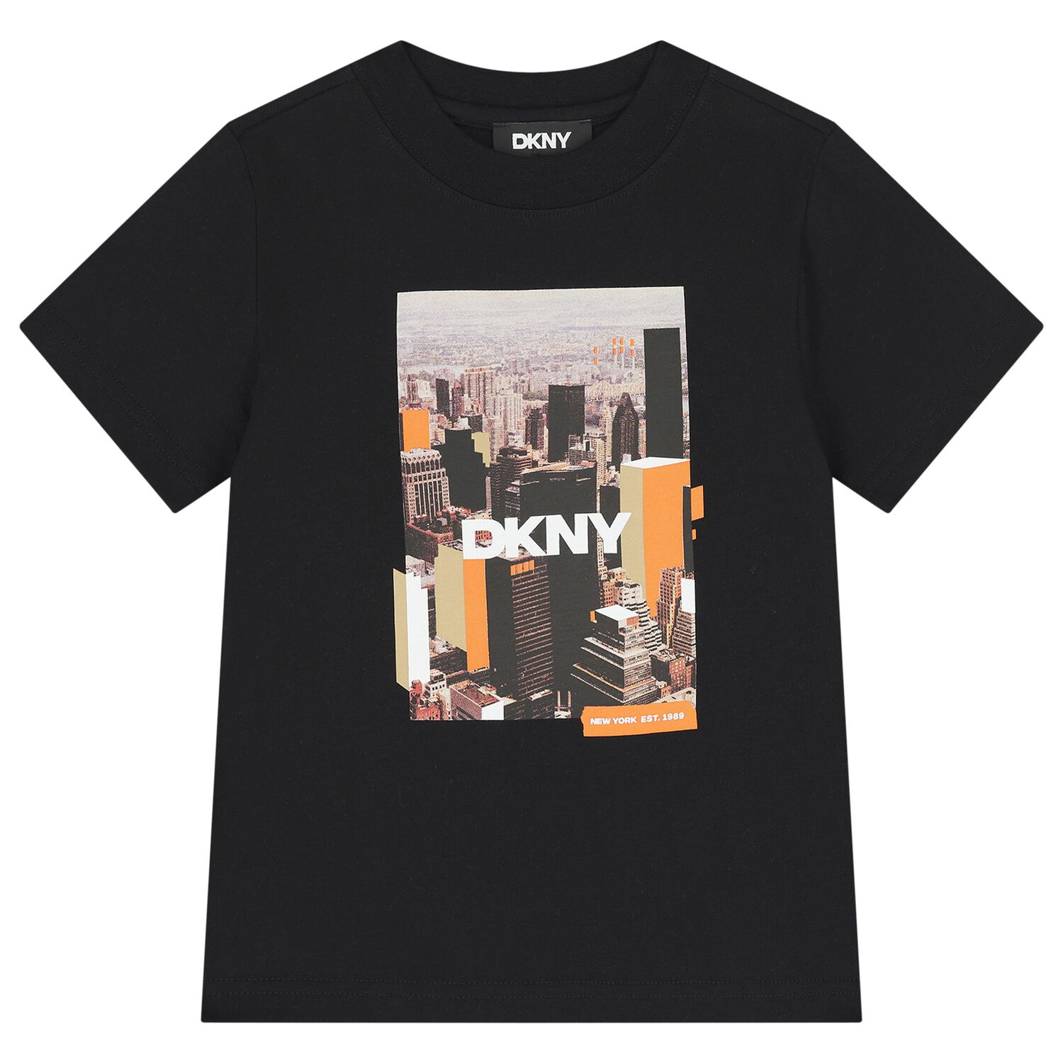 Boys Black Logo T-Shirt, 1, hi-res