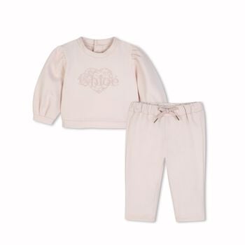 Younger Girls Pink Heart Logo Tracksuit