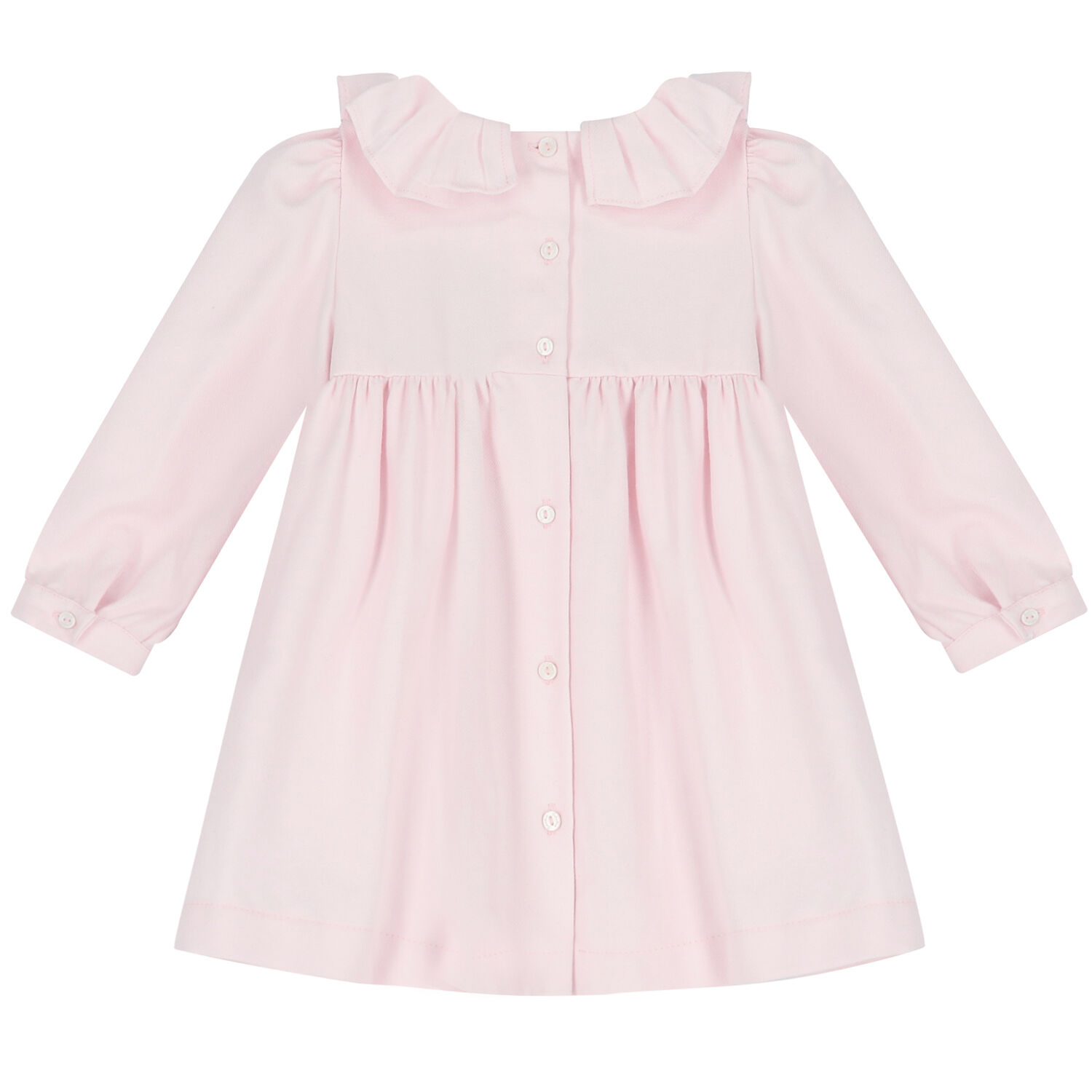 Baby Girls Pink Ruffled Dress, 1, hi-res