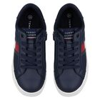 Boys Navy Blue Logo Trainers, 2, hi-res