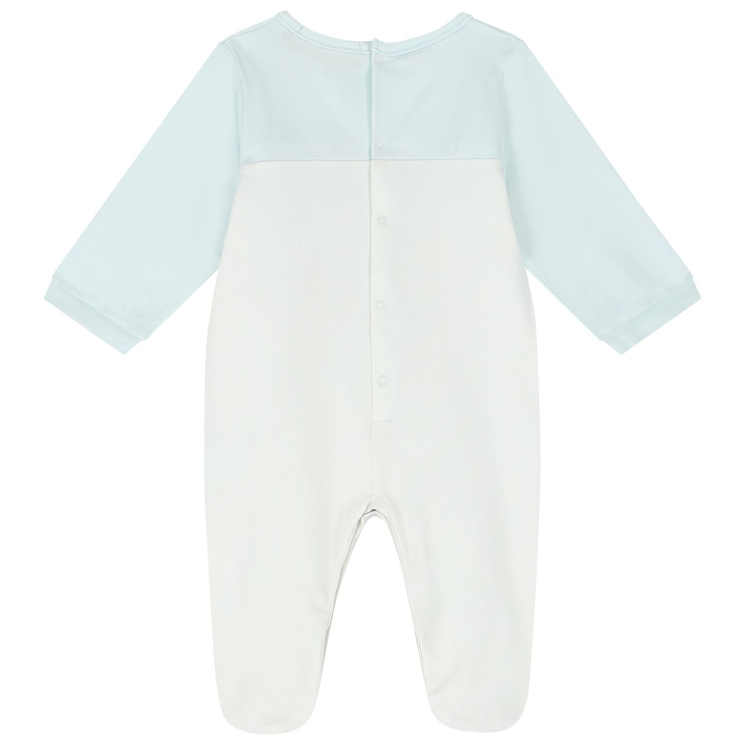 Baby Boys White & Blue Logo Babygrow Set, 1, hi-res