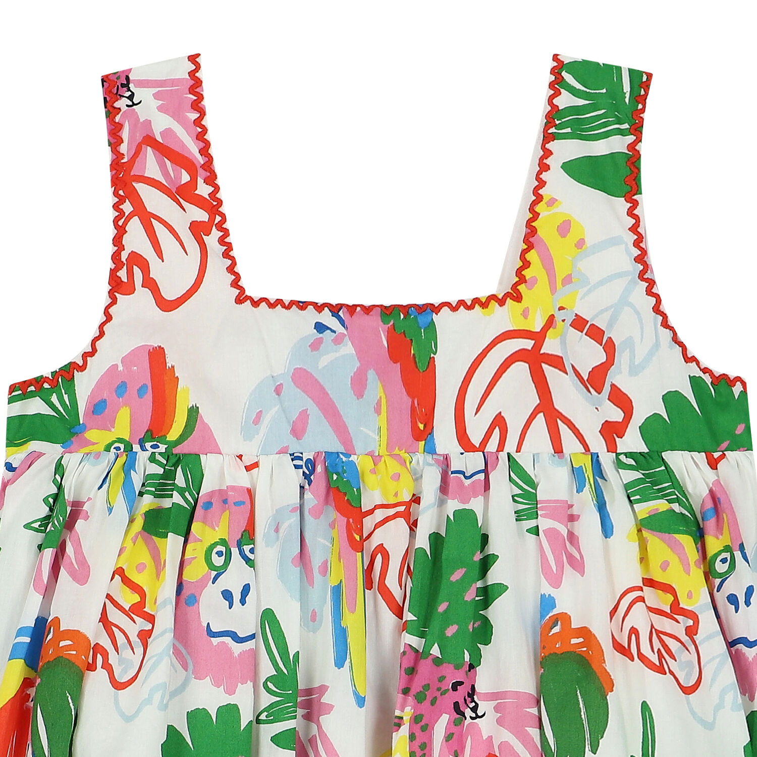 Girls Ivory Animals & Leaves Dress, 1, hi-res image number null