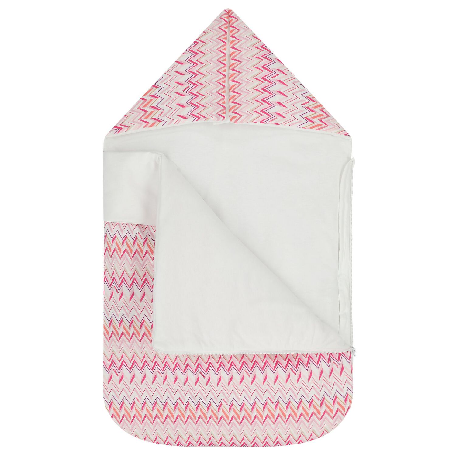 Baby Girls Pink & White Zig Zag Nest, 1, hi-res