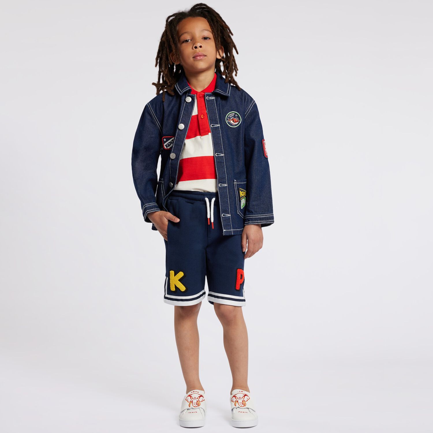 Boys Navy Blue Logo Shorts, 1, hi-res image number null