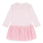 Younger Girls Pink Tulle Heart Dress, 1, hi-res