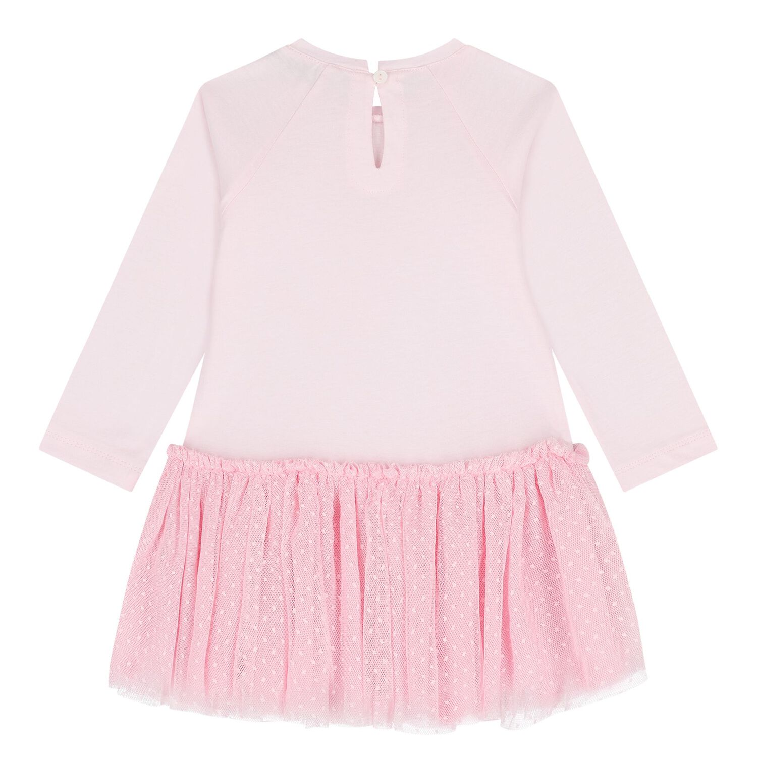Younger Girls Pink Tulle Heart Dress, 1, hi-res