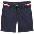 Boys Navy Chino Shorts, 1, hi-res