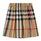 Girls Beige Checkered Skirt, 1, hi-res