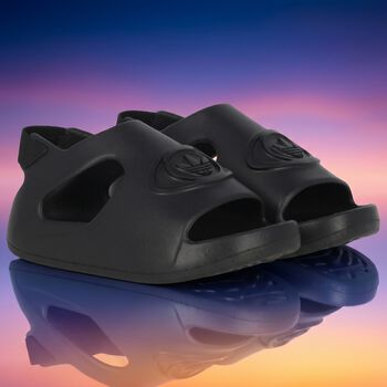 Younger Boys Black Campus Sliders