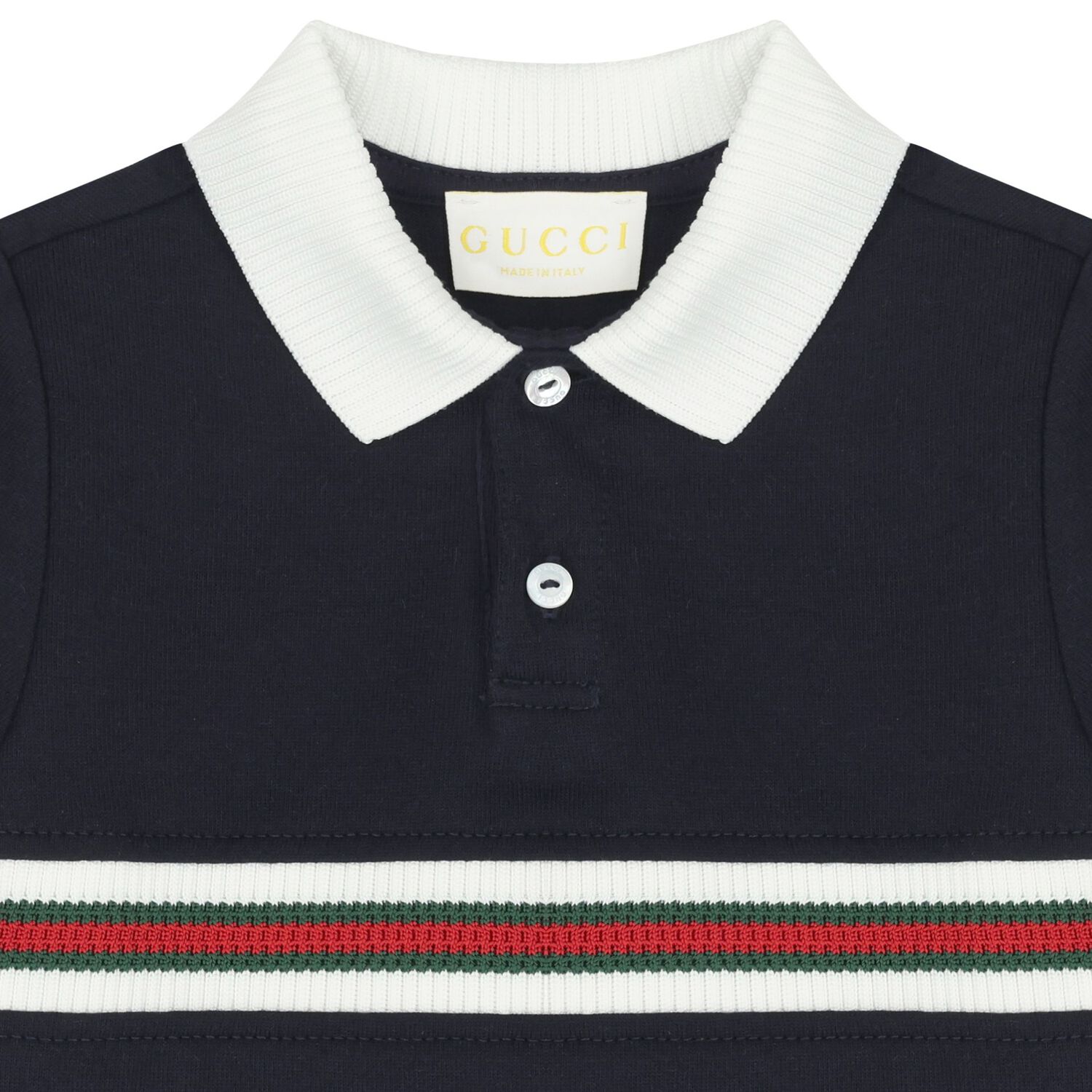 Baby Boys Navy Blue Web Striped Romper, 1, hi-res