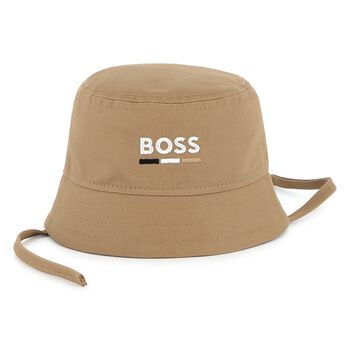 Baby Boys Beige Logo Hat