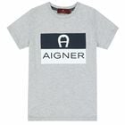 Boys Grey Logo T-shirt, 2, hi-res