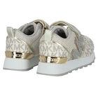 Girls Gold Logo Trainers, 1, hi-res