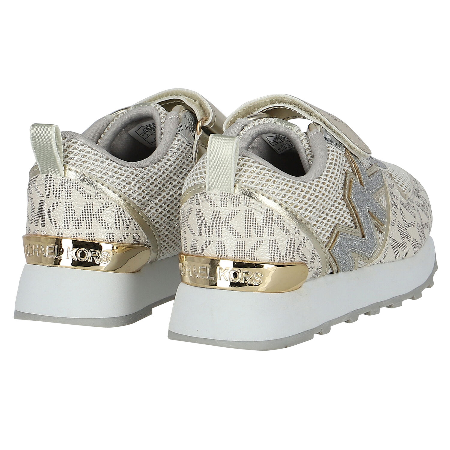 Girls Gold Logo Trainers, 1, hi-res