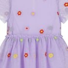 Younger Girls Purple Flower Dress, 1, hi-res