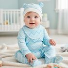 Baby Boys Blue Zig Zag Babygrow Gift Set , 1, hi-res