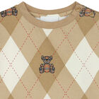 Beige Argyle Check T-Shirt, 1, hi-res