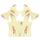 Girls Yellow Floral Skort Set, 1, hi-res