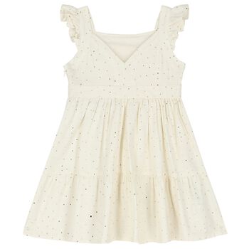 Girls Ivory & Gold Dress
