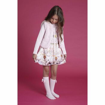 Girls Pink & Champagne Skirt Set