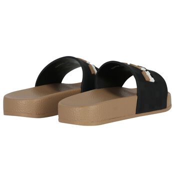 Boys Black & Beige Logo Sliders
