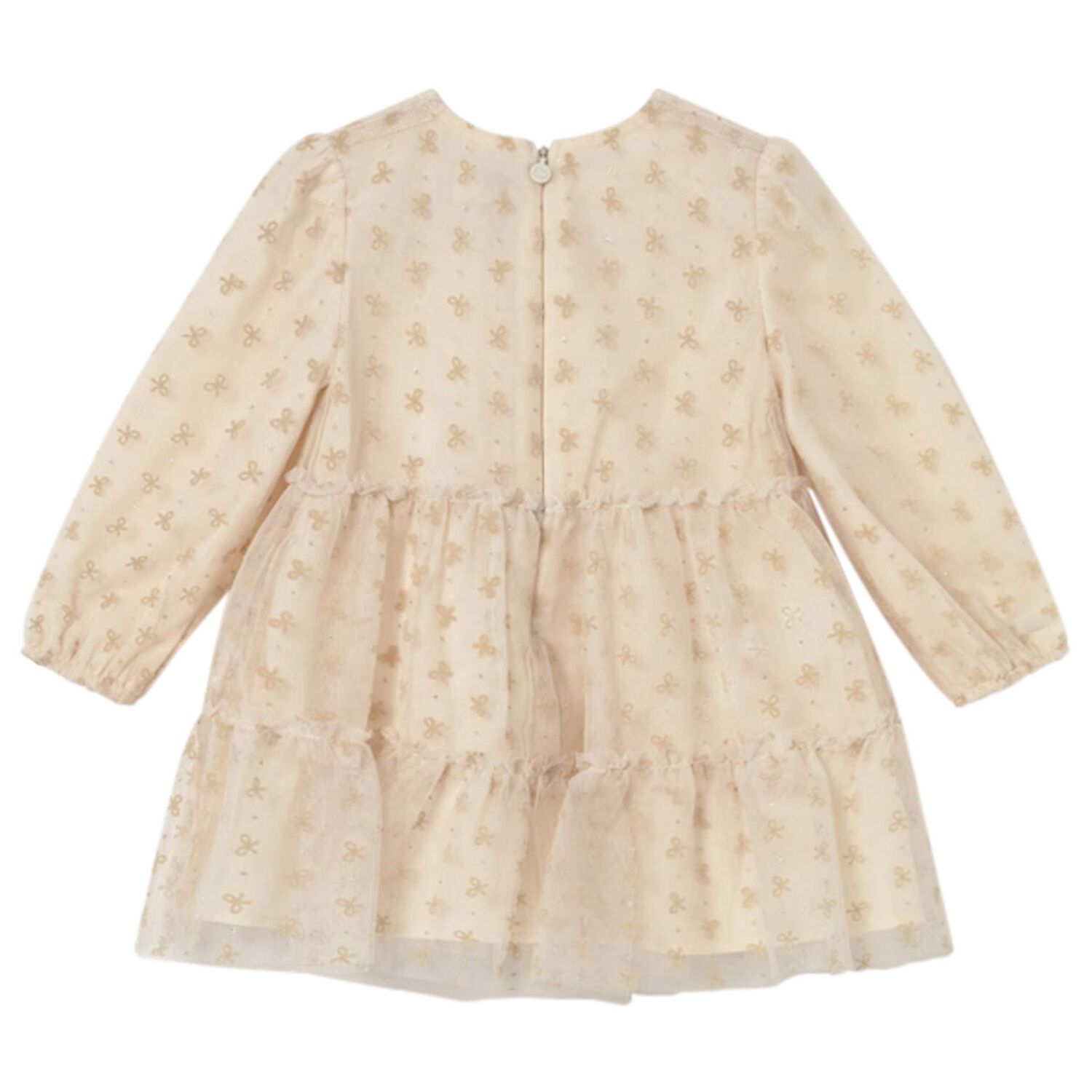 Younger Girls Ivory Tulle Dress, 1, hi-res