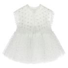 Younger Girls White Embellished Tulle Dress, 1, hi-res