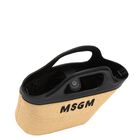 Girls Beige & Black Straw Handbag, 1, hi-res