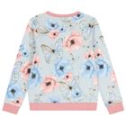 Girls Blue & Pink Floral Butterfly Logo Sweatshirt, 2, hi-res