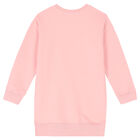 Girls Pink Teddy Logo Sweatshirt Dress, 4, hi-res