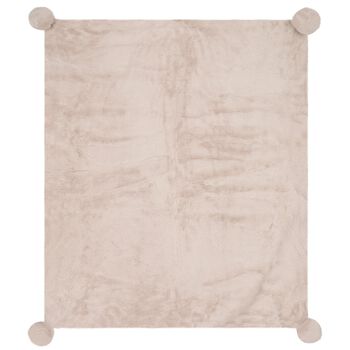 Beige & White Faux Fur Baby Blanket