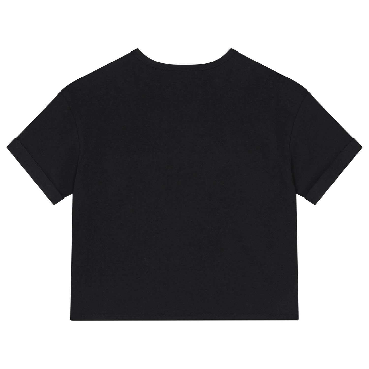 Girls Black Cotton CK Logo T-Shirt, 1, hi-res