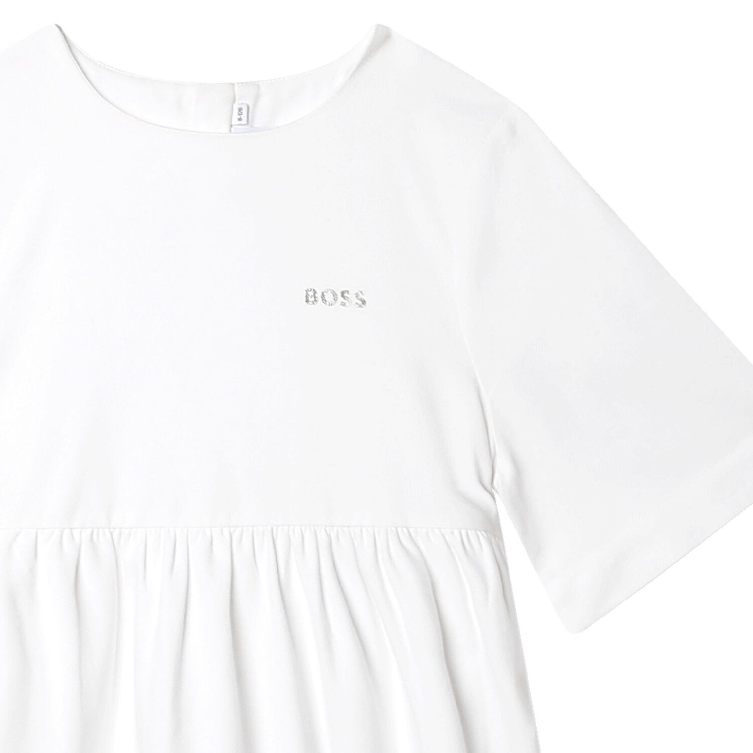 Girls White Logo Dress, 1, hi-res
