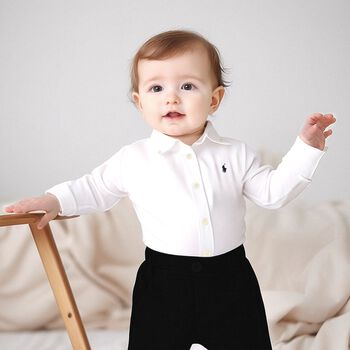 Baby Boys White Logo Shirt
