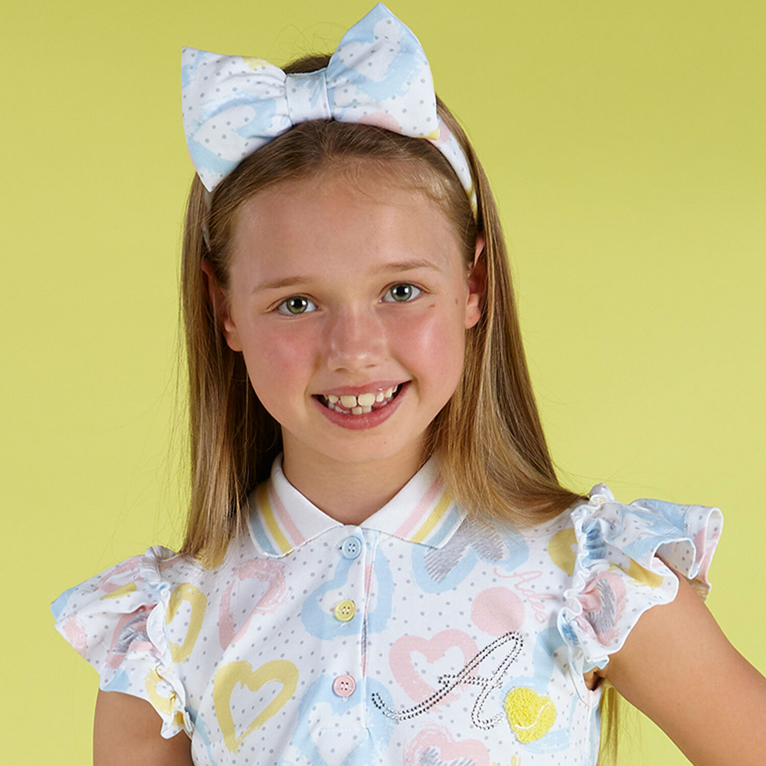 Girls White Bow Headband, 1, hi-res