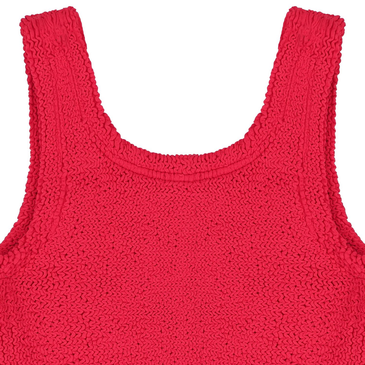 Girls Red Crinkle Swimsuit , 4, hi-res