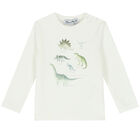 Baby Boys Ivory Dinosaur Long Sleeve Top, 1, hi-res