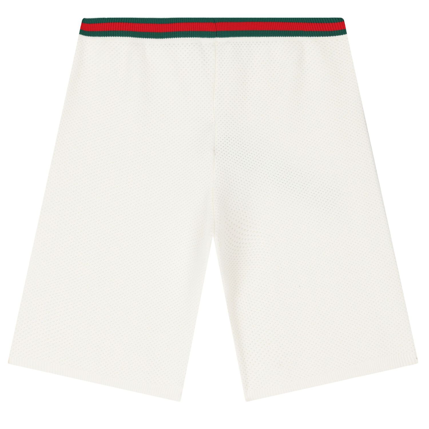 Ivory Cotton Web Striped Shorts, 1, hi-res image number null